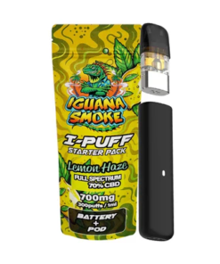 Iguana Smoke I-Puff Starter Pack CBD Vape Kit Battery & Pod